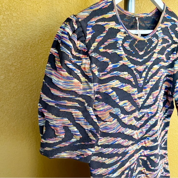 NWOT FREE PEOPLE Take Me Out Bodycon Textured Mini Dress - Picture 8 of 11